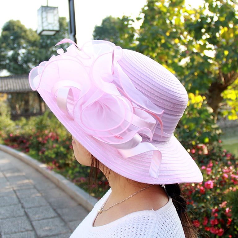Organza Church Fascinator Wedding Tea Party Derby Hats for  display picture 3