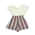 thumbnail image 2 of Trixxi Girls Flutter Sleeve Faux Paper Bag Romper, Sizes 7-16, 2 of 2