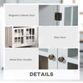 thumbnail image 5 of HOMCOM Kitchen Storage Sideboard Cabinet with Open Shelf and Glass Door Cabinets, 5 of 9