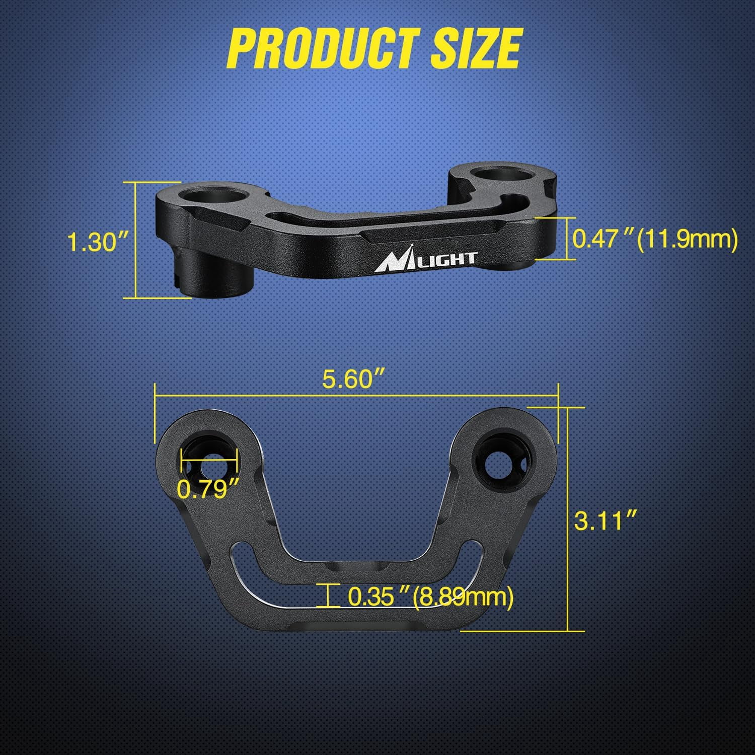 Nilight 7.3" Light Mounting Bracket Hood Cowl Mount Brackets for Front A-Pillar Auxiliary Offroad Led Pod Light Work Lights on 2018-2023 Jeep Wrangler JL/JLU 2020-2023 Gladiator JT