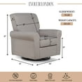 thumbnail image 3 of Evolur London Upholstered 360 Swivel l Glider I Rocker I Nursery Glider I Durable Soft Fabric in Fossil Finish, 3 of 19