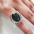 thumbnail image 4 of Black Onyx Mens Ring, Natural Black Onyx, December Birthstone, Silver Jewelry, 925 Silver Ring, Birthday Gift, Heavy Mens Ring, Arabic Design, Ottoman Style Ring, Christmas, Turkey Mens Signet Ring, 4 of 7