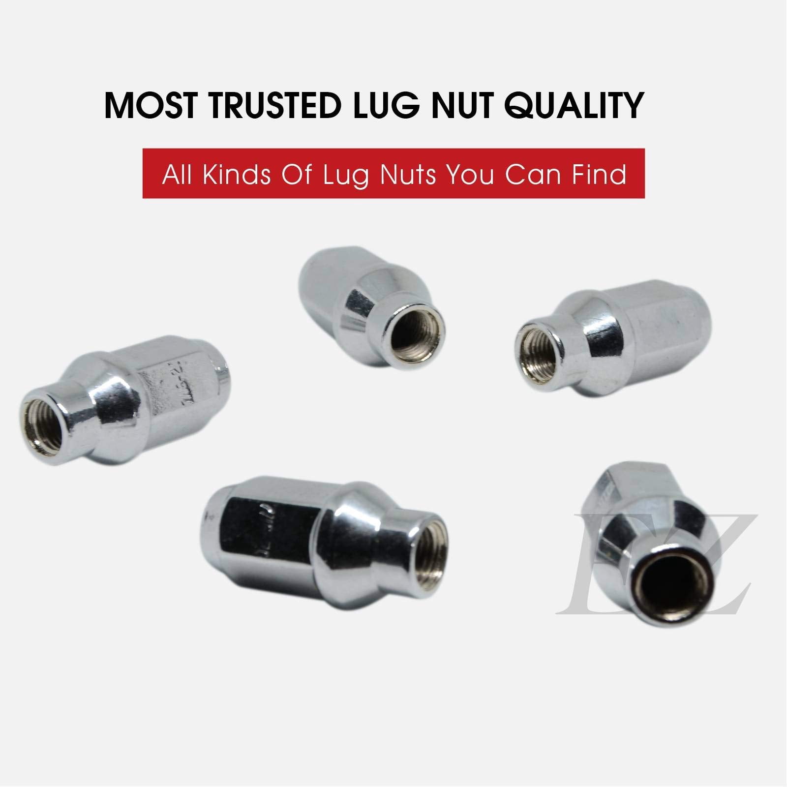20 ET Conical Bulge Long Lug Nuts 1/2"-20 with Offset Washers 0.33" Shank 0.62" Dia 1.75" Length