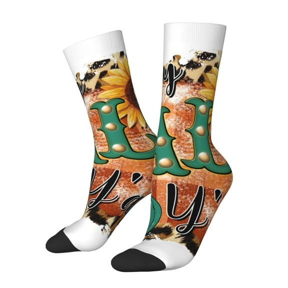 Logiee Happy Fall Y'All Print Adult Socks for Men & Women,Calf Socks, Ankle Socks,Boots Socks,Breathable Casual Sock,Unisex Crew Socks