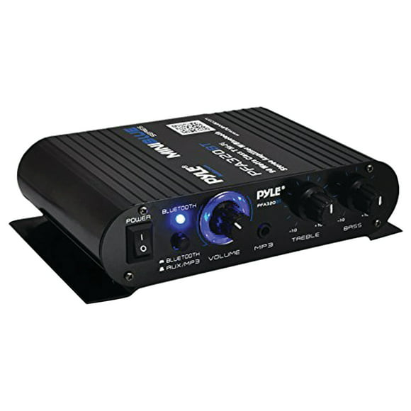 Pyle 90W 8 Ohm Bluetooth Mini Blue Compact Home Studio, Class T Amplifier