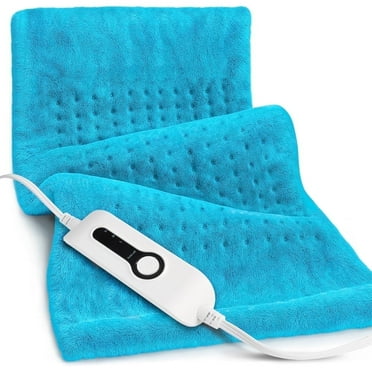12"x24" Double Sided Heating Pad, Heat Pad with 3 Settings for Neck & Shoulders, Heat Patches, Light Blue