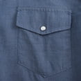 thumbnail image 6 of Coevals Club Mens Denim Pearl Snap Western Cowboy Work Cotton Button up Two Pockets Short Sleeve Shirts 03 Blue 3X-Large, 6 of 7