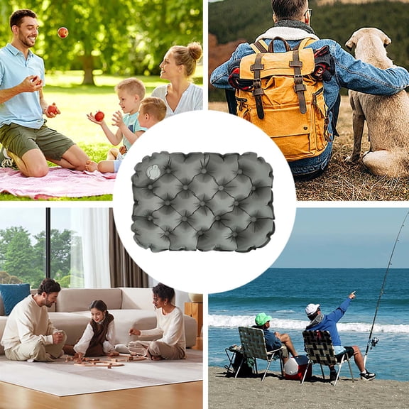 Inflatable Seat for Outdoor Use – Lightweight Air for Travel Camping Stadium Car Airplane Seats Water- and Portable Comfort, 40 cm×30 cm, Grey