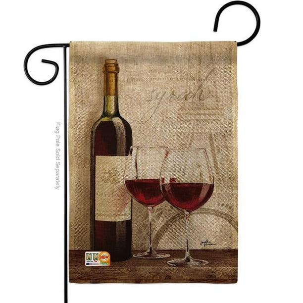 Breeze Decor Bd Wi G 117051 Ip Db D Us18 Wa 13 X 18 5 In Wine In Paris Burlap Happy Hour Drinks Impressions Decorative Vertical Double Sided Garden Flag Walmart Com Walmart Com