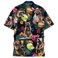 thumbnail image 2 of Hawaiian Shirts for Men Button Up Short Sleeve Turn Down Collar Shirt Funny Beach Summer Dark Green M, 2 of 3