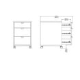 thumbnail image 6 of Tvilum Sign Mobile Cabinet with 3 Drawers, Jackson Hickory and White, 6 of 16