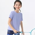 thumbnail image 4 of GYRATEDREAM Girls Athletic Shirts Short Sleeve Quick Dry Crewneck Tee Activewear Performance Tops for Kids Teens , 4-5 Years, 4 of 7