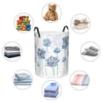 thumbnail image 6 of Haiem Pale Blue Lotus Flowers Leather Dirty Clothes Laundry Basket,Sturdy & Waterproof,Collapsible Round Design For Efficient Space Management,Multi-Purpose Storage Basket, 6 of 8