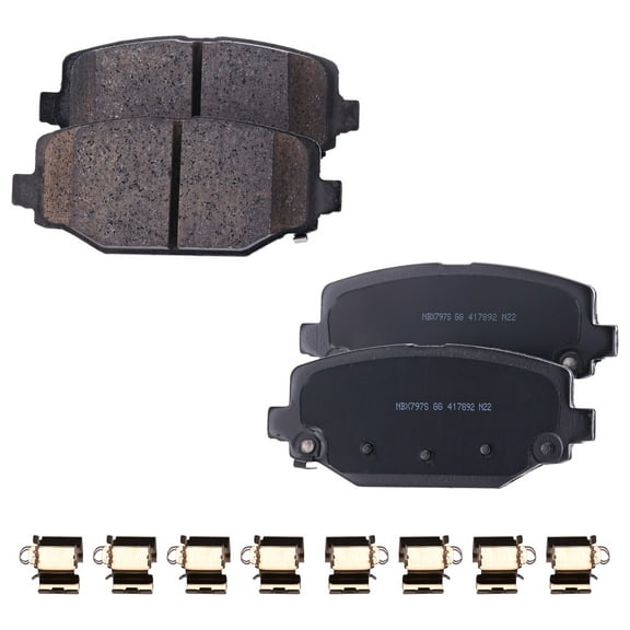 Brake Pad Set Compatible with 2012-2020 Dodge Grand Caravan 2012-2016 Chrysler Town and Country 6Cyl 3.6L Rear