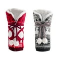 thumbnail image 4 of Injueey Funda tejida para botella de vino, pajarita, manga de encaje, de comedor, ropa de Navidad, bolsa de champán de estilo nórdico, Kits de decoración para fiestas Gris, 4 of 6