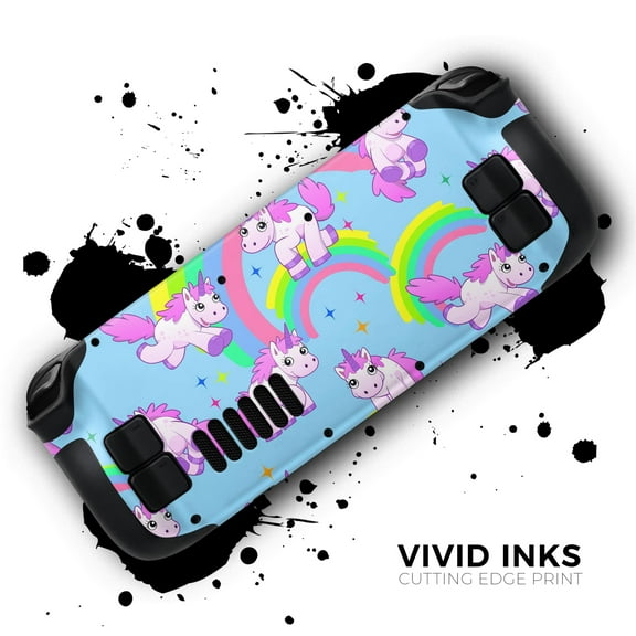 Design Skinz - Compatible with Steam Deck - Skin Decal Protective Scratch-Resistant Removable Vinyl Wrap Cover - Magical Cartoon Unicorns