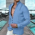 thumbnail image 2 of Men's Beach Holiday Pro Shirt with Button-Front Stand Collar for Everyday Wear and Relaxed Fit, 2 of 8