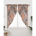 thumbnail image 3 of Swag Curtains, Geometric Abstract Carpet Mural Pattern Orange Rod Pocket Kitchen Curtains Valances Tier Curtains Swag Valance Curtains for Bedroom Living Room 36" x 45", 2 Panels, 3 of 6