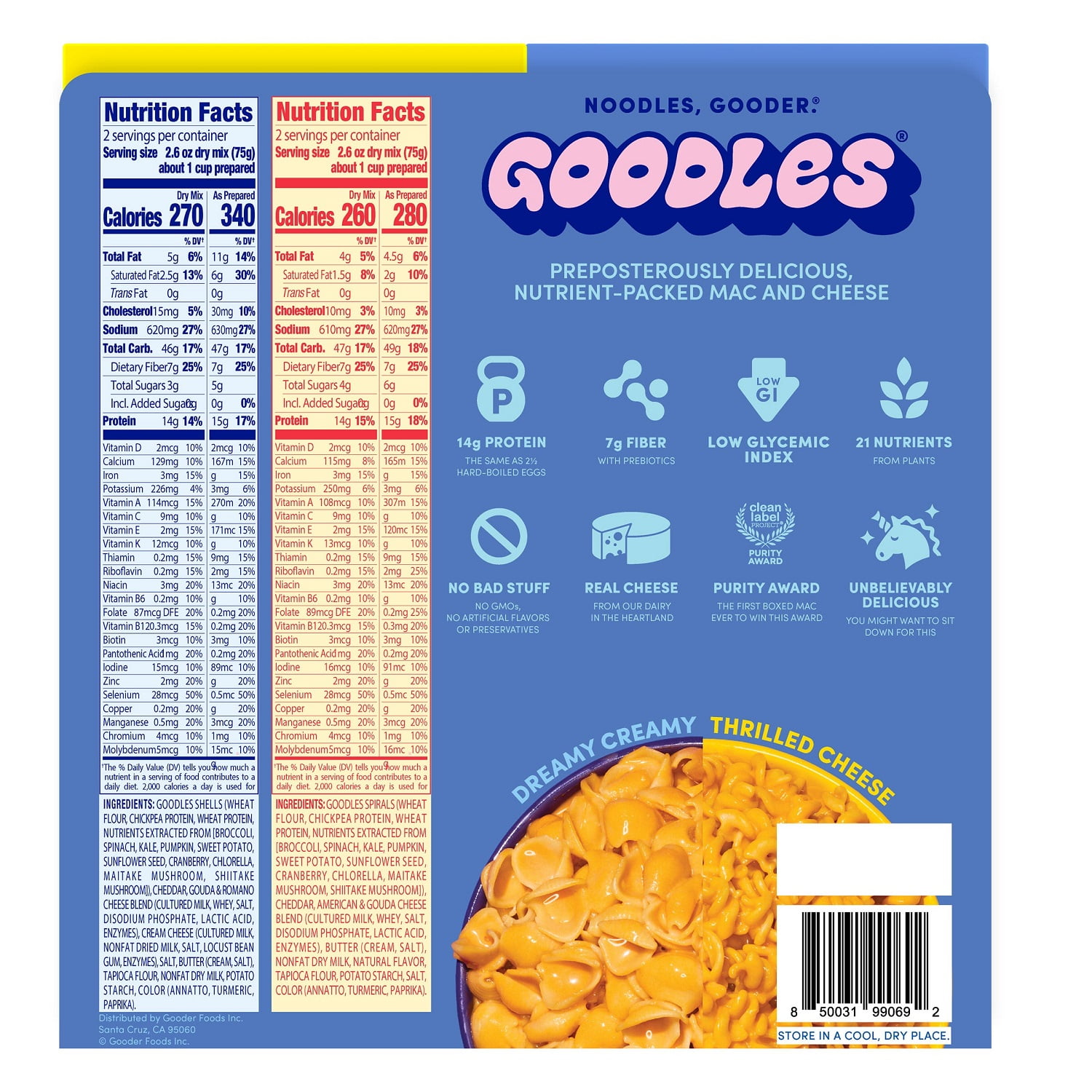 Goodles Mac & Cheese Variety, Dreamy Creamy & Thrilled Cheese, 6 Ounce (8 Count)