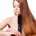thumbnail image 4 of Peine Inalámbrico, con Recubrimiento de Aceite Esencial, Carga Usb Portátil, 2 Ajustes de Temperatura, Alisado y Rizador Antiarañazos, Batería de 2700 Mah, Ideal para Viajes, Color Beige, Ta, 4 of 6