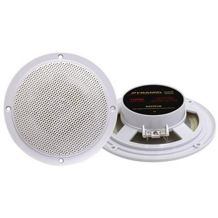 Pyramid MDC6 5.25 in. Marine 100 Watts Dual Cone Waterproof Stereo Speakers