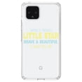 thumbnail image 1 of DistinctInk Clear Shockproof Hybrid Case for Google Pixel 4 (6.1" Screen) - TPU Bumper Acrylic Back Tempered Glass Screen Protector - Twinkle Little Star Brave & Beautiful You Are, 1 of 1