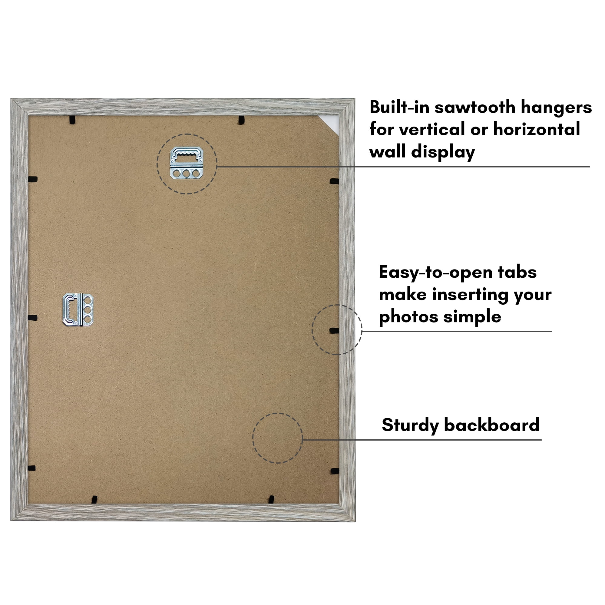 Americanflat 11x14 Picture Frame with Shatter-Resistant Glass shaped elevate cherished photos unique - Driftwood