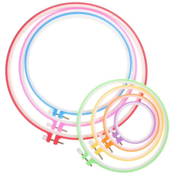 7 Pcs Embroidery Circle Hoops Cross Stitching Circles Ring Mini