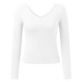 thumbnail image 5 of Vedolay Women's Tops Casual Sweatshirt Tee Shirt with Round Neck White,2XL, 5 of 5