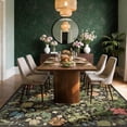 thumbnail image 4 of ATHOPE Floral 5x7 Area Rug, Machine Washable Rugs Soft Non Slip Low Pile Rugs for Living Room Bedroom Nursery Kitchen Dining Room Indoor, Large Floral Print Pattern Carpet, Dark Green, 4 of 8