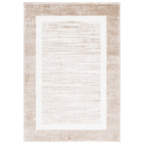 SAFAVIEH Tahoe Connor Solid Shag Area Rug, Gold/Ivory, 8' x 10'