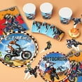 thumbnail image 3 of Motorcycle Birthday Supplies,Motorcycle Birthday Decorations&Motorcycle Theme Party Tableware Set-Dirt Bike Party Plates and Napkins Cups Banner Balloon etc Motocross Party Supplies for Boys, 3 of 8