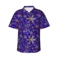 thumbnail image 2 of Picia blue purple Snowflake Gentle Cotton Regular Fit Short Sleeve Casual Hawaiian Shirt for Men-Medium, 2 of 8