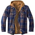 thumbnail image 1 of Lined Shacket Jacket For Men,flannel Hoodie Quilted Mens Shackets Long Cute Fall Shirts Plus Size Plaid Jacket, 1 of 2