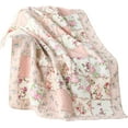 thumbnail image 6 of Chezmoi Collection Abbi 1-Piece Garden Floral Pink Shabby Chic Throw Vintage Washed Cotton Ruffle Trim Patchwork Throw Blanket, 6 of 7