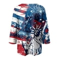 thumbnail image 5 of vigerkar 4th of July Outfits for Women American Flag Stars and Stripes Print V Neck 3/4 Sleeve T Shirts Ladies Patriotic Tops (Blue, L), 5 of 6