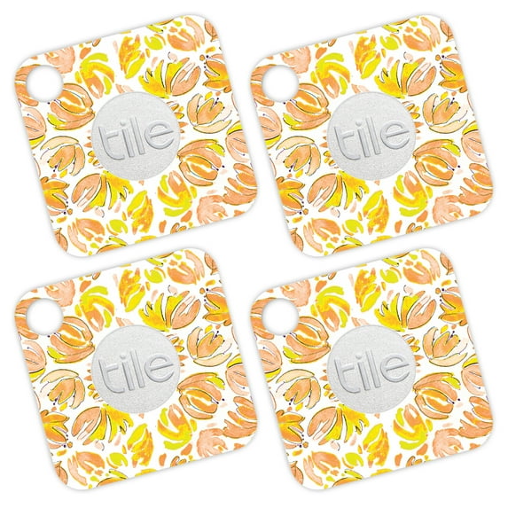 Skin Decal Wrap Compatible With Tile Mate (4 pack) Sticker Design Yellow Petals