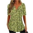 thumbnail image 1 of Birdeem T-Shirt Décontracté à Manches Courtes Col en V Imprimé Mode pour Femmes, 1 of 6