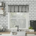 thumbnail image 5 of No. 918 Parkham Farmhouse Plaid Semi-Sheer Rod Pocket Kitchen Curtain Set, 54"x36", Coal, 5 of 9