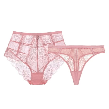 

Varsbaby women s hige waist panties and lace thongs underwear 2 pcs