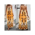 thumbnail image 4 of Michellecmm Women Summer Casual Long Dress Print Spaghetti Strap Sleeveless Cami Dress Loose Tie-Up Backless Holiday Dress, 4 of 7