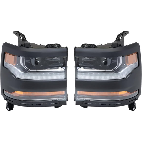 LABLT Projector Headlights For 2016 2017 2018 Chevy Silverado 1500 HID/Xenon Headlamp