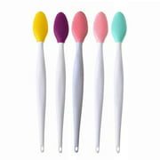 LHKJ 5 pcs Dog Toothbrush, Double-Sided Soft Silicone Gentle Dental Brushes Kit with Curved Long Handle Dog Toothbrushes