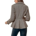 thumbnail image 4 of Ahabrexf Womens Winter Tops, Casual Lapel Ruffled Double Breasted Suit Jacket for Women, 4 of 4