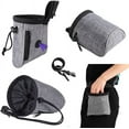thumbnail image 2 of Bolsa de golosinas para perros - Bolsa multifuncional de comida para perros con dispensador de bolsas para excrementos - Cinturón ajustable (gris) Rojo Verde, 2 of 5