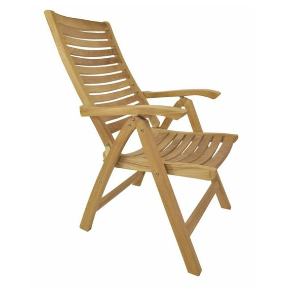 Anderson Teak Carina 5-Position Contemporary Teak Reclining Chair in Natural