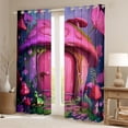 thumbnail image 2 of Feelyou Dreamy Mushroom House Blackout Curtains Set of 2 (52x84 Each), Jungle Frog Animal Window Curtains, Fairy Tale Princess Curtains and Drapes, Window Curtains Decor, 2 of 6