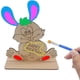 thumbnail image 4 of Adorno de mesa de madera con forma de conejito de Pascua con flores, 10 x 10 cm. Letrero de conejo. Adorno de mesa. Decoración de primavera. Adorno de mesa de madera de Pascua., 4 of 9