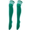 thumbnail image 1 of Namzi 1 par de calcetines por encima de la rodilla, calcetines altos hasta el muslo, medias para botas altas, calcetines altos para mujer, para cosplay, uso diario, color verde., 1 of 5