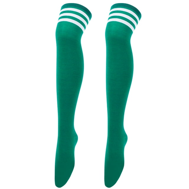 Namzi 1 par de calcetines por encima de la rodilla, calcetines altos hasta el muslo, medias para botas altas, calcetines altos para mujer, para cosplay, uso diario, color verde.